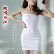 一抹仙抹胸連衣裙包臀裙女打底內(nèi)搭性感無肩帶內(nèi)衣長款防走光裙子可外穿 氣質(zhì)白（防下滑） 普通 大號（105-150斤）