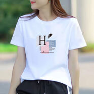 維若斯短袖t恤女夏季2023新款韓版學(xué)生女裝寬松休閑寬松簡(jiǎn)約上衣 H三色格 XL 建議130-145斤