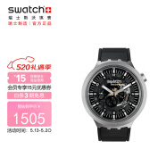 斯沃琪（Swatch）瑞士手表 金属系列  不朽耀黑 情人节礼物男女时尚石英表SB07S105