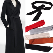 途尊搭配毛呢大衣腰帶冬季大衣綁帶配飾裝飾腰帶雙面磨毛腰帶簡(jiǎn)約 黑色 175cm