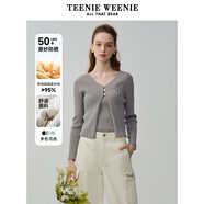 Teenie Weenie【原紗防曬】小熊淑女白色毛衣針織開衫長袖打底衫女空調(diào)衫 灰色 M (165)