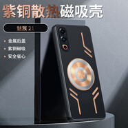 羅拔虎 手機殼適用于魅族21 紫銅導熱磨砂鋁合金背板均熱散熱保護殼全包防摔游戲電競磁吸半導體制冷降溫 【玄英黑】散熱殼 魅族21