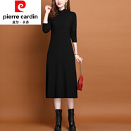 皮爾卡丹（pierre cardin）女裝配大風(fēng)衣的毛衣裙女秋冬2022新款長(zhǎng)款打底衫內(nèi)搭春秋針織 皮爾卡丹黑色 皮爾卡丹S