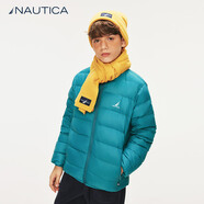 NAUTICA諾帝卡童裝 男童女童輕薄款羽絨服秋冬季兒童打底基本款 藍綠色 170cm