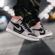 耐克（NIKE）男鞋 Air Jordan1 High aj1高幫 灰麂皮 灰色復(fù)古潮流休閑籃球鞋 555088-018 灰麂皮#送禮推薦 42.5