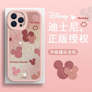 迪士尼（Disney）油畫風(fēng)米奇蘋果手機(jī)殼皮紋質(zhì)感硅膠外殼鏡頭全包防摔精孔簡約風(fēng)卡通小眾適用女款保護(hù)套 相框小羊皮【砂粉色】米奇-240386 iPhone7Plus/8Plus