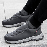 足力健艾爸爸老人鞋男女款秋冬季一腳蹬爸爸鞋防滑軟底運動(dòng)鞋輕便中老年健步鞋 A2201男款深灰【春秋單鞋】 41 (255mm)