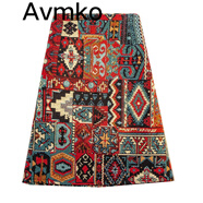 Avmko復古提花半身裙新款復古高腰顯瘦毛呢花色氣質(zhì)打底裙包臀a字短裙 紅色 S