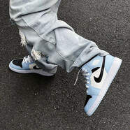 耐克（NIKE）Jordan 1 GS AJ 1 喬1高幫運(yùn)動(dòng)籃球鞋 白藍(lán)色555112-401 38.5