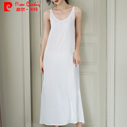 皮爾卡丹【】2022針吊帶裙背心雪紡長(cháng)裙無(wú)袖連衣裙夏裝外穿氣質(zhì)很長(cháng)款 白色 L