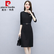 皮爾卡丹（pierre cardin）晚禮服裙女高貴年輕婚宴裝小個子正式場合連衣裙2025早春新款禮服 黑色 3XL 適合136-145斤