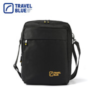 藍(lán)旅（TRAVEL BLUE）單肩包男士背包 休閑斜挎商務(wù)時(shí)尚男包小包防潑水 9.7寸（黑色）