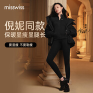 MissWiss鯊魚褲女薄款顯瘦收腹提臀瑜伽褲外穿打底褲 女神黑-厚絨 L