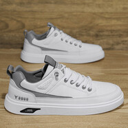 突擊者（TUJIZHE）【官方好物丨嚴選好貨】 新款潮流百搭網(wǎng)紅潮鞋 男士休閑防滑板鞋 白灰 40