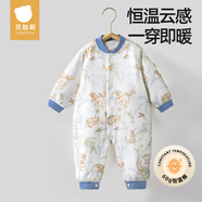 貝肽斯嬰兒衣服夾棉連體衣秋冬加厚保暖新生幼兒寶寶冬季外出棉服