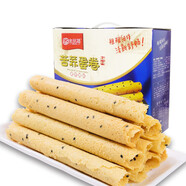 金品福0蔗糖苦蕎蛋卷年貨禮盒600g麥芽糖醇新鮮雞蛋芝麻味休閑零 苦蕎蛋