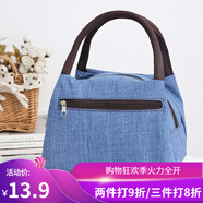 暢印2021布包女帆布手提包小包防潑水便當(dāng)包多拉鏈女包新款媽媽買菜包 雙拉牛仔藍(lán)