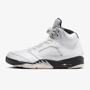 耐克（NIKE）AIR JORDAN 5 AJ5 喬5男子籃球鞋 白黑 金屬銀DD0587-110 40
