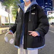 柏樂(lè )迪 冬季13青少年大童棉衣外套14男孩學(xué)生羽絨棉服16中大兒童裝棉襖 YFM082黑色（加厚保暖）高品質(zhì) 175 2XL（建議體重140-160斤左右）