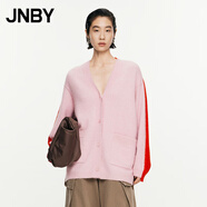 江南布衣（JNBY）【商場同款】24秋新品針織開衫拼色毛衣女5O8311580 690/雜粉 S
