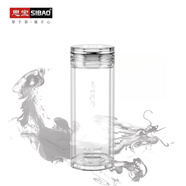 思寶（SIBAO）官方旗船店高山流水直筒男女士商務(wù)雙層玻璃杯商場(chǎng)同·款茶水杯 高山流水辦公杯（無(wú)茶隔)-360-帶