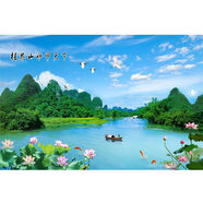桂林山水甲天下簡約現(xiàn)代客廳沙發(fā)背景墻裝飾掛畫青山綠水風景貼畫 100*150厘米 PP膠—背面帶膠D20