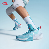 李寧（LI-NING）輕速2丨籃球鞋男新款輕便透氣抗扭運動專業(yè)籃球鞋子 標(biāo)準(zhǔn)白/浪花藍(lán)-4 42