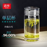 述作單層玻璃杯加厚男士茶杯高檔女士矮胖花茶杯個(gè)人專(zhuān)用車(chē)載透明水杯 尚德 360ML