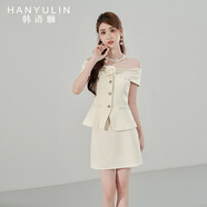 韓語琳空間韓語琳套裝女2023新款春秋裝時尚氣質(zhì)上衣半身裙高級感秋季兩件套 杏色（半身裙） S
