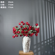 景德鎮陶瓷花瓶擺件客廳插花落地高級感種花盆大復古陶罐水養中式 復古潑釉高號【不含花】