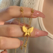 海上羅孚黃金蝴蝶流蘇項(xiàng)鏈女士新款時(shí)尚999足金在逃公主吊墜鎖骨鏈送女友 黃金蝴蝶項(xiàng)鏈/金重約7.8g
