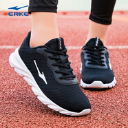 鴻星爾克女鞋跑步鞋女運動(dòng)鞋秋冬季新款軟底休閑鞋舒適透氣百搭網(wǎng)面鞋子R 正黑/正白4152 36
