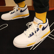 耐克（NIKE）官方艦店男鞋AIR FLIGHT 89氣墊運動(dòng)鞋AJ4兄弟款籃球鞋休閑跑步鞋 BQ4212-102/AJ4兄弟款/湖人紫金 43