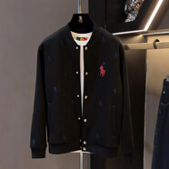 POLO SPORT美國(guó)拉夫勞倫美式復(fù)古春秋季新款polo棒球服外套男休閑重磅刺繡 黑色 L