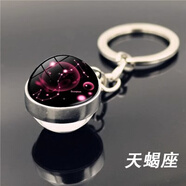 星空十二星座系列鑰匙扣掛件創(chuàng)意情侶禮品男女鑰匙鏈書包掛飾水晶 天蝎座