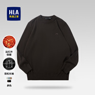 海瀾之家（HLA）毛衣男保暖長(cháng)袖針織衫男圓領(lǐng)套頭打底衫男內搭多色可選舒適毛衫男 紅棕04-遠紅外保暖 L /175/92A