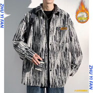 主意范（ZHUYIFAN）夾克男小香風(fēng)格子外套棒球服春秋季加肥加大碼學(xué)生休閑連帽上衣 J683J黑色加絨（偏大一碼） M (165) 80-105斤
