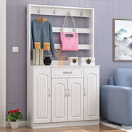 沫春 歐式鞋柜門(mén)廳柜經(jīng)濟型實(shí)木客廳玄關(guān)柜多功能組裝白色簡(jiǎn)約現代鞋架 兩門(mén)暖白 組裝