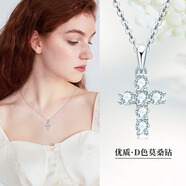 紀(jì)茵焚 CHEYINFEN莫桑鉆石項(xiàng)鏈女高級(jí)感輕奢小眾吊墜520情人節(jié)生日禮物送女友老婆 十字架A（30莫桑鉆石）