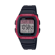 卡西歐（CASIO） 數(shù)字運(yùn)動(dòng)手表石英數(shù)字50米防水方形表盤(pán)W96H-1BV運(yùn)動(dòng)表腕表 black/red 38mm 38mm