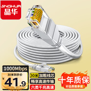 晶華 六類CAT6類網(wǎng)線 高速千兆網(wǎng)絡連接線 家用電腦寬帶機頂盒非屏蔽8芯雙絞工程跳線 灰色30米 W191P