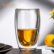 德韋特（DWIGHT）高檔耐熱水晶玻璃杯套裝雙層隔熱牛奶杯家用加厚龍井泡綠茶杯子 500ml雙層杯