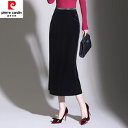 皮爾卡丹（pierre cardin）金絲絨魚尾裙女秋季2023新款半身裙韓版修身包臀裙高腰中長(zhǎng)一步裙 黑色 XL 115~125斤