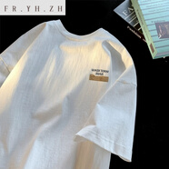 FR.YH.ZH威達優(yōu)服飾個(gè)體店港風(fēng)短袖.t恤夏季2023款青少年潮流重磅 白色 XL
