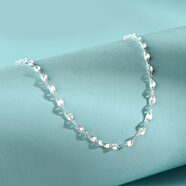 玖長(cháng)時(shí)純銀9999項鏈女士素款波閃漣漪鎖骨鏈小眾吊墜配鏈生日禮物送女友 9999足銀 長(cháng)45cm