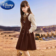 迪士尼（Disney）女童連衣裙新款春秋季背帶裙襯衫裙子兩件套兒童套裙女孩時(shí)尚套裝 單件背帶裙 140