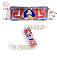 花粥泰國佛牌 2560年龍婆瑞銀手鏈 雄雞自身限量版 男女情侶款 2560年紅底加大號