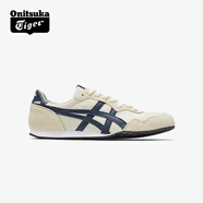 Onitsuka Tiger鬼塚虎SERRANO?夏季男女款輕便時(shí)尚運(yùn)動(dòng)休閑鞋 米色/深藍(lán)色 37.5