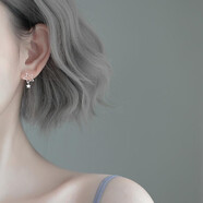 銀星星耳釘女小眾設計感不對稱(chēng)耳環(huán)2025新個(gè)性潮輕奢s925鍍銀耳飾 一對五角星吊墜耳環(huán)