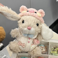 JELLYCAT英國Jellycat邦尼兔甜美兔yummy安撫玩偶公仔情侶女孩生日禮物 甜美小兔+粉色豬豬帽+衣服 三標齊全【收藏加購 送藍色防塵